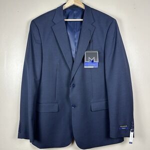 Michael Strahan Men's 46L Modern Fit Blue Suit Sport Coat Jacket NEW